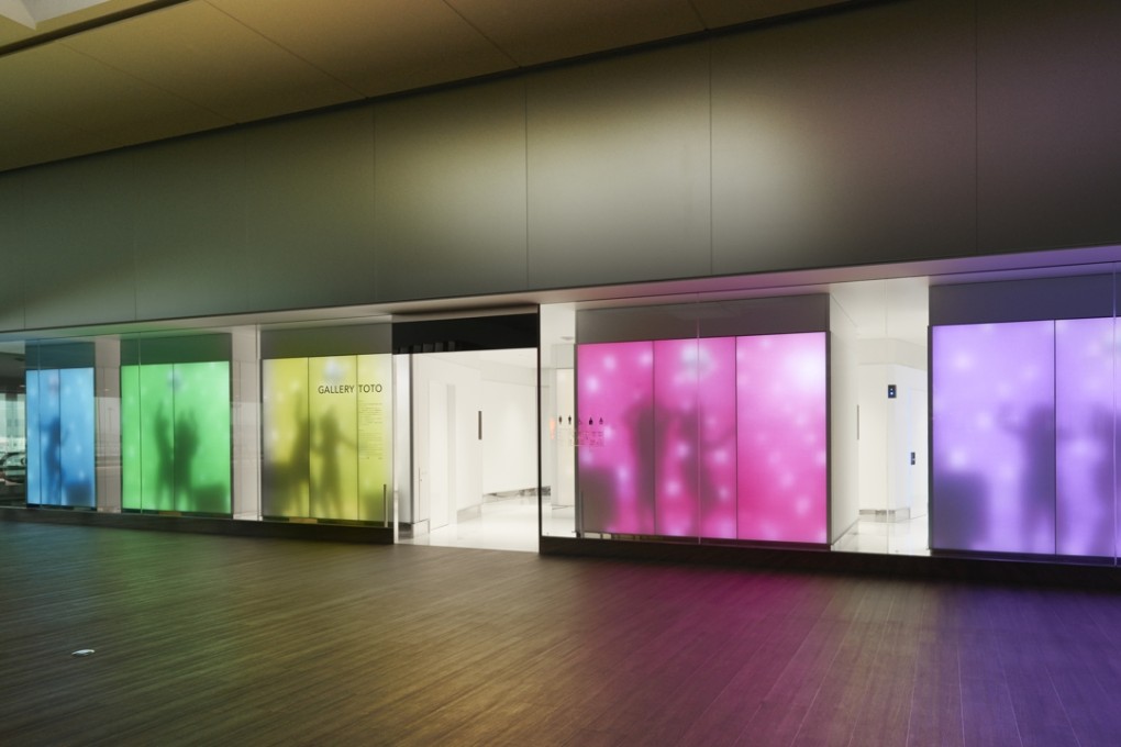 Toto has designed, in collaboration with Klein Dytham Architecture, a ‘gallery’ of public toilets at Narita airport. There are four each for men and women, plus a disabled-access toilet and a nursing room. The gallery has been conceived as a clear glass box with a fabric-like screen with LED panels facing the public lounge. Photo: Toto and Klein Dytham Architecture
