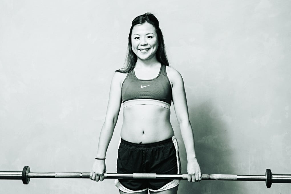 Triathlete Janice Lee, 33, working out at a gym room. Photos: Alex Maeland