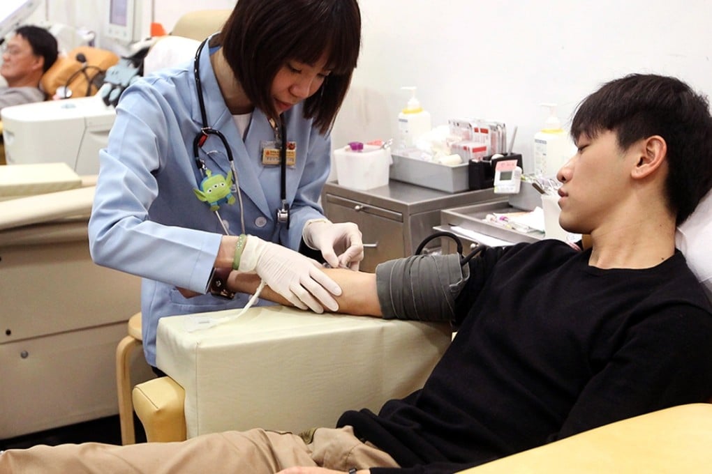 Some 7,109 donors aged 16 gave blood last year – down 28.7 per cent on 2013. Photo: Edward Wong