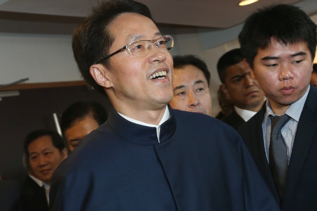 Zhang Xiaoming spoke at the Heung Yee Kuk Spring Reception in Sha Tin. Photo: David Wong