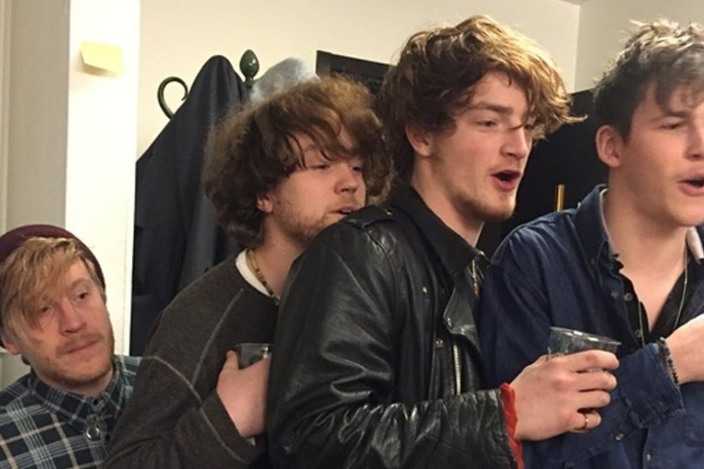 A dressing room photo of Viola Beach members taken on Friday evening at a gig in Sweden. Hours later, all four musicians were killed when their car plunged off a canal bridge. Manager Craig Tarry also died. Photo: Twitter/ John Olsson / @jholsson
