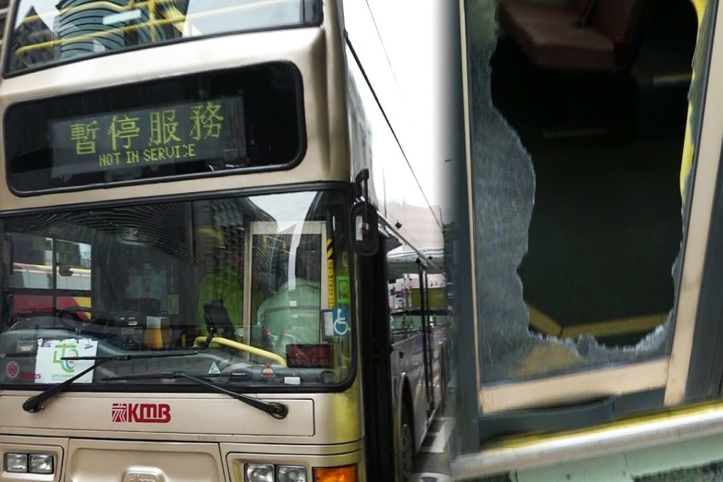 The victim fell as the bus was making a turn into Nathan Road from Salisbury Road, breaking the glass door. Photos: SCMP Pictures