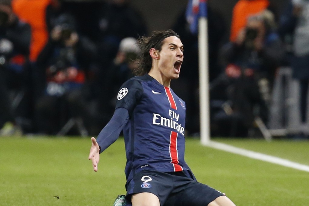 Edinson Cavani celebrates scoring the winner for PSG against Chelsea. Photo: Reuters