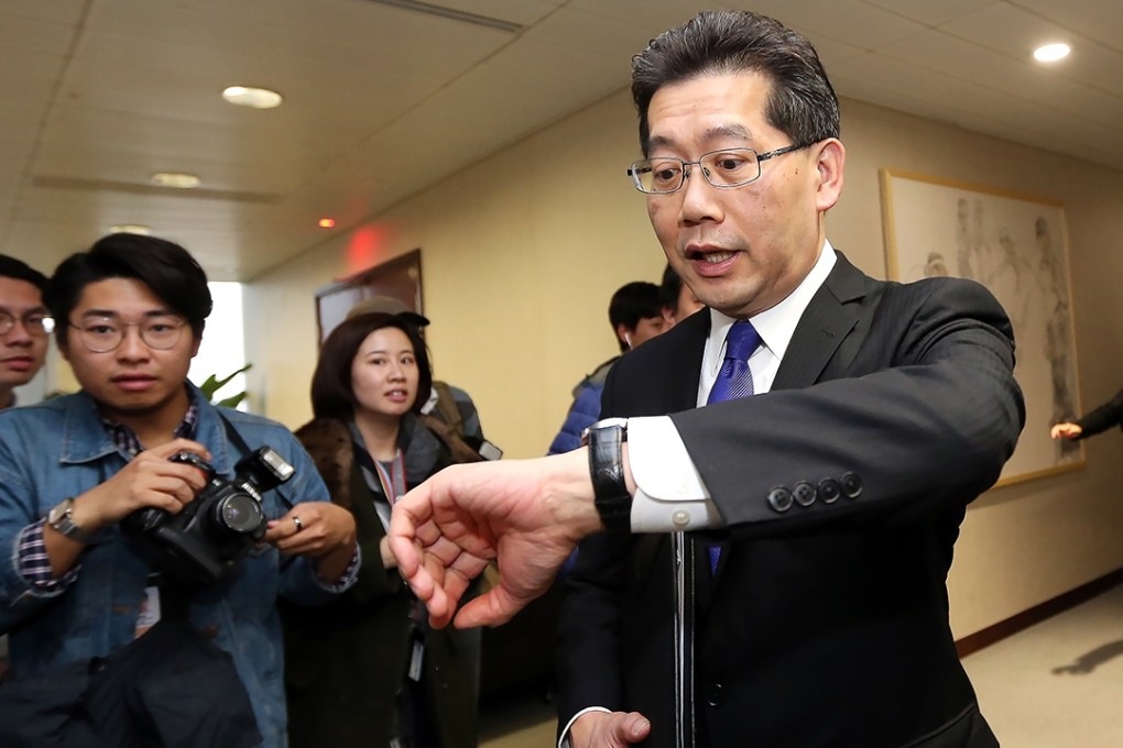 Commerce minister Greg So appears to be saying that time is running out on passage of the copyright bill. Photo: David Wong