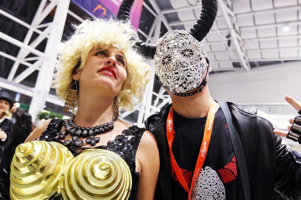 Fans Gioia Sloane(L) and Wong Lam dress as Madonna arriving at the Madonna Hong Kong Tour 2016 at the AsiaWorld-Expo in Chek Lap Kwok. Photo: SCMP/ Dickson Lee