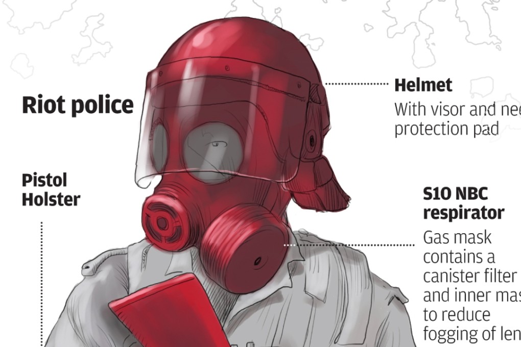 Riot-equipped police are prepared for tough conditions. Photo: SCMP Pictures.
