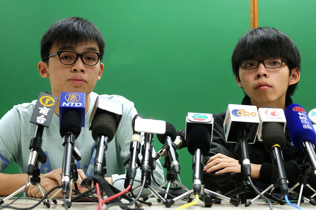 Scholarism’s Oscar Lai (left) and Joshua Wong are forming a new political party. Photo: David Wong