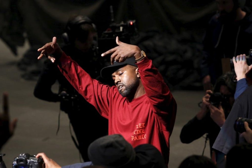 Kanye dancing during The Life of Pablo release event in New York. Photo: Reuters