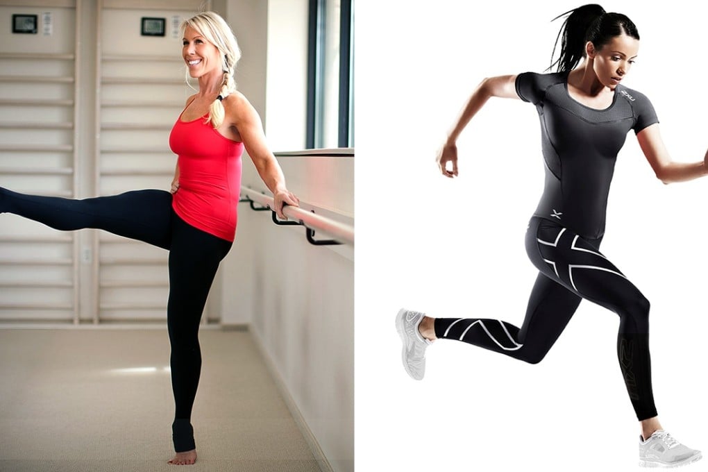 Sports clothing, including yogawear (left) and compression leggings are now in vogue among wealthy Chinese shoppers. Photos: Lululemon Athletica, 2XU