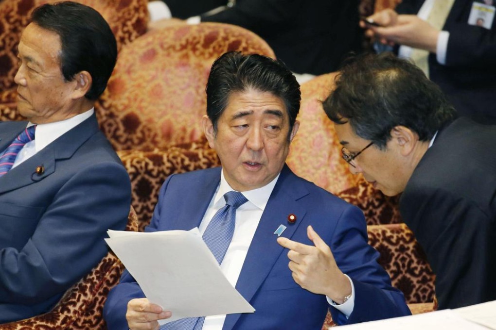 Japan’s Prime Minister Shinzo Abe has been accused of scrapping the country’s pacifist constitution with his security laws. Photo: Kyodo