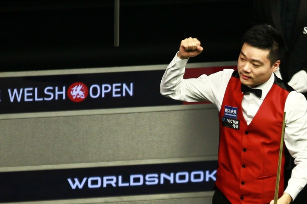 Ding Junhui celebrates his 147. Photo: World Snooker
