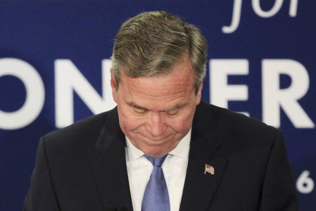 Although the 62-year-old Jeb Bush led some opinion some polls very early in the campaign, his support had dwindled by Saturday to single digits nationally, and his White House aspirations were on life support. Photo: Reuters