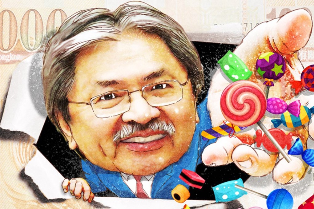 Tsang has defended sweeteners and giveaways as necessary to boost domestic consumption and help the less well-off cope during periods of economic slowdown.