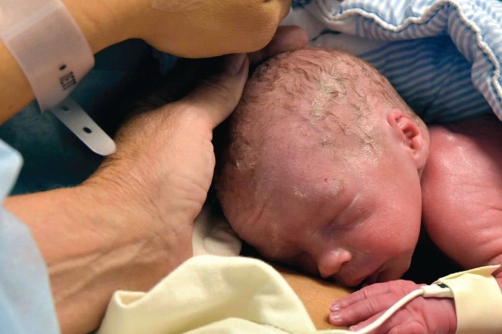 A baby boy born by caesarean section. Proponents of vaginal seeding say that smearing vaginal secretions on the mouth and skin of babies born by caesarean brings health benefits - but doctors say there is no evidence to support the claim. Photo: AFP