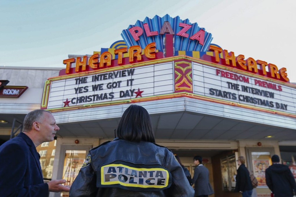 A cinema showing the film The Interview. The Sony Pictures comedy was leaked before its release, part of a hack initially blamed on North Korea. Photo: EPA