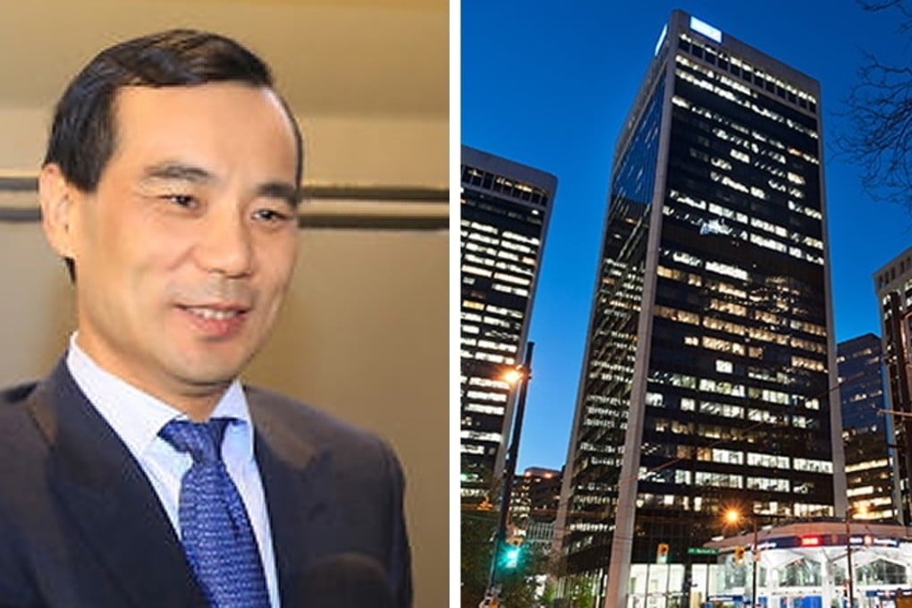 A combination photo shows Anbang Insurance Group chairman Wu Xiaohui and Vancouver's Bentall Centre, which Anbang is reported to have purchased. Photo: Anbang Insurance / Ivanhoe Cambridge