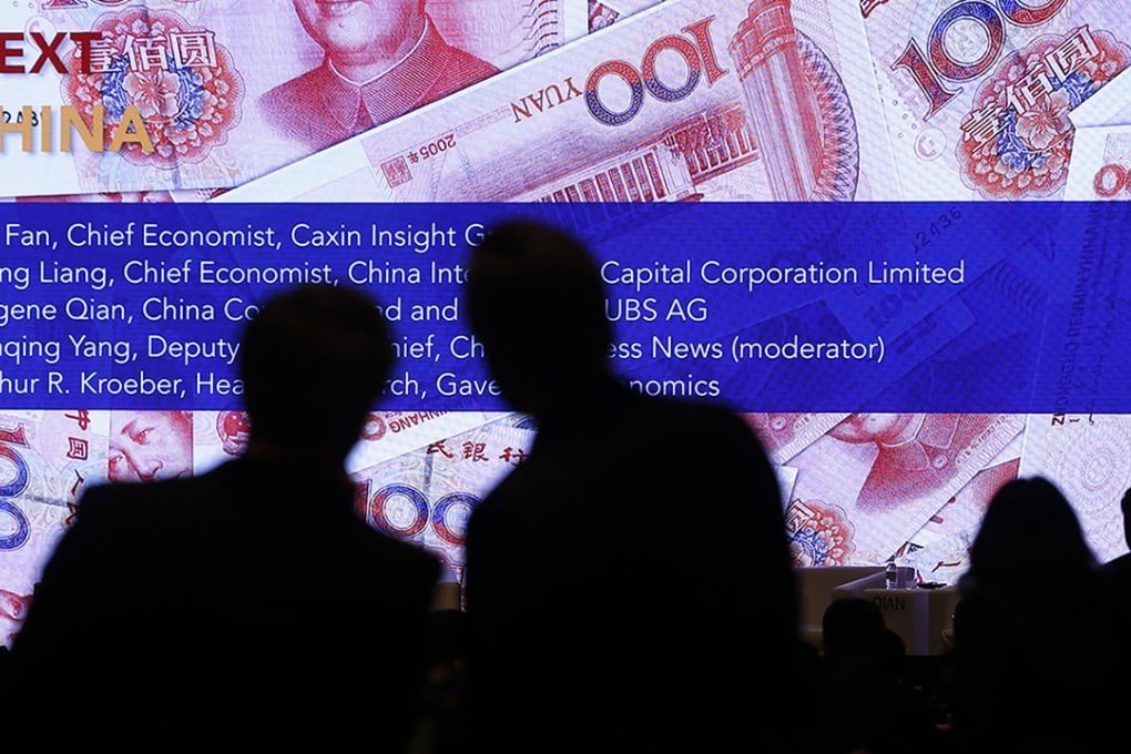 A screen showing names of speakers at the Institute of International Finance G-20 Conference in Shanghai. Photo: Reuters