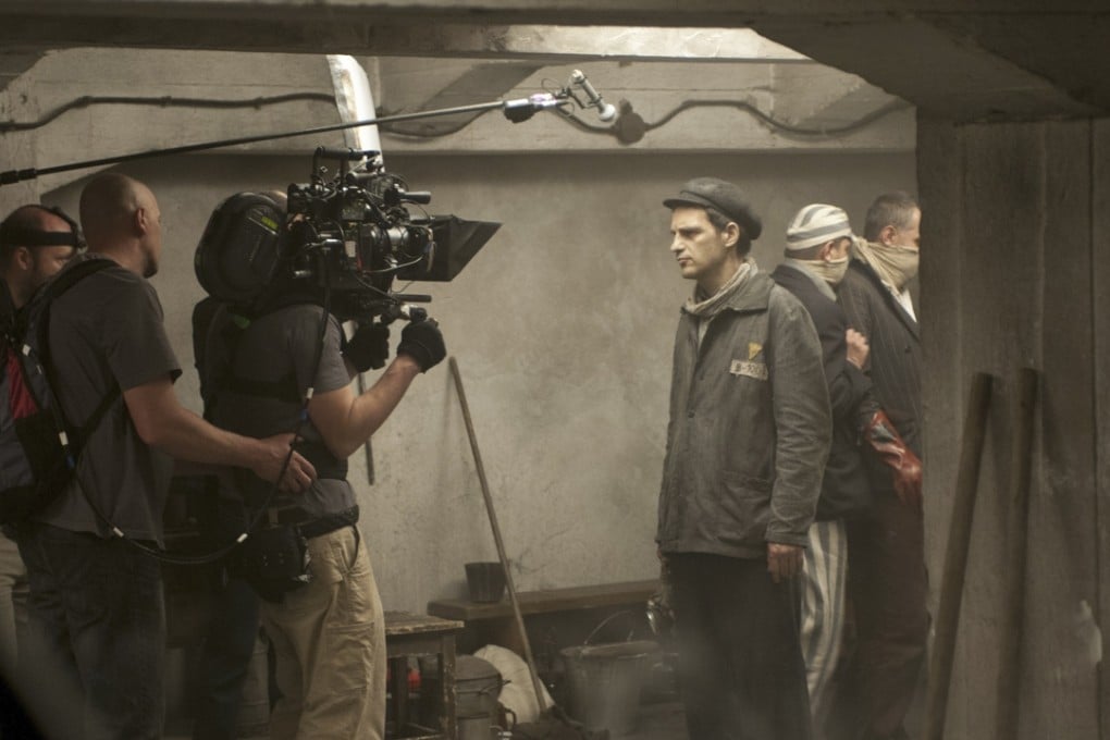 Geza Rohrig on set during the making of Son of Saul.