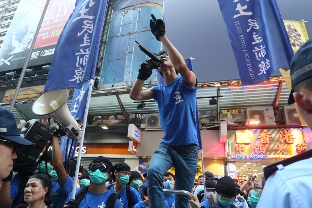 A member of localist group Hong Kong Indigenous speaks at a rally in Mong Kok. What exactly is localism? What are localist groups’ goals and interests and how are they different from those of the pro-establishment camp’s? Photo: Dickson Lee