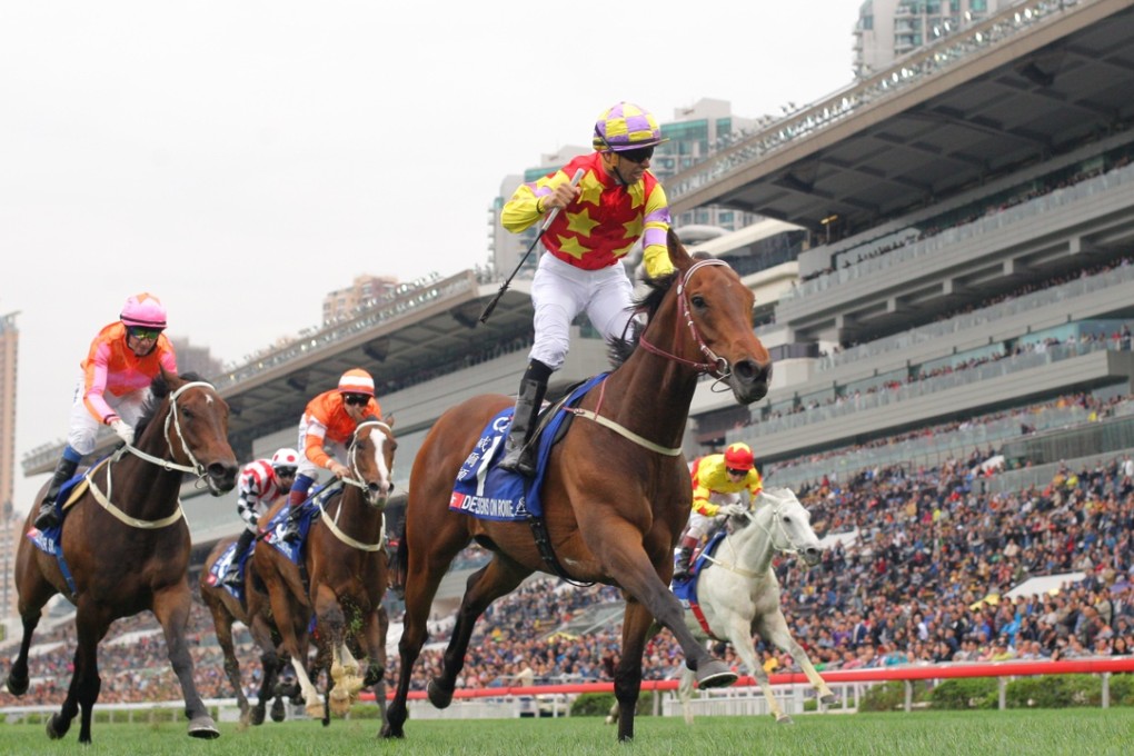 Flash back from last year and Joao Moreira wins the Hong Kong Gold Cup aboard Designs On Rome. Could the former Hong Kong Horse of the Year win back-to-back Cups? Photos: Kenneth Chan