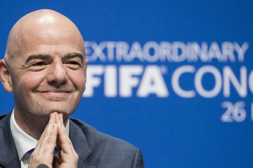 Gianni Infantino of Switzerland is shown during a press conference after being elected the new Fifa president during the Extraordinary Fifa Congress 2016 at the Hallenstadion in Zurich, Switzerland on Friday. Photo: EPA