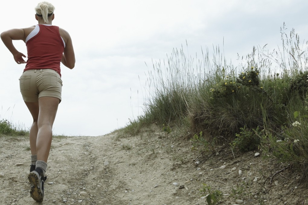 Running uphill is a great cardio workout.