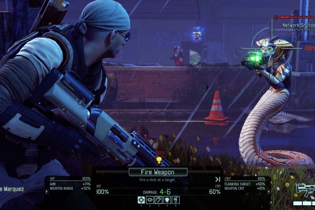 A still from XCOM 2, a turn-based management game in which you must command global resources to foil an alien invasion.