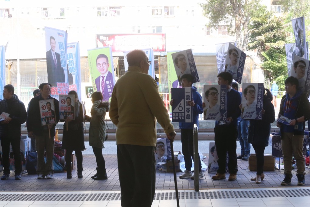 Competing for attention and votes in the New Territories East by-election. Photo: Edward Wong