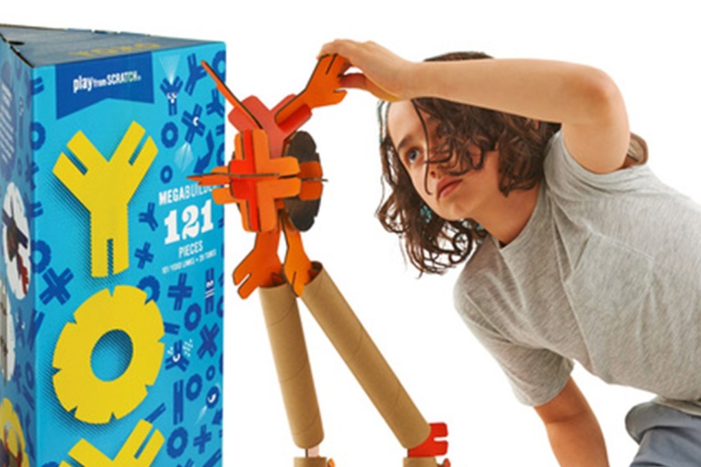YOXO lets kids connect paper towel tubes and other found items to create amazing structures. Photos: Tribune News Service