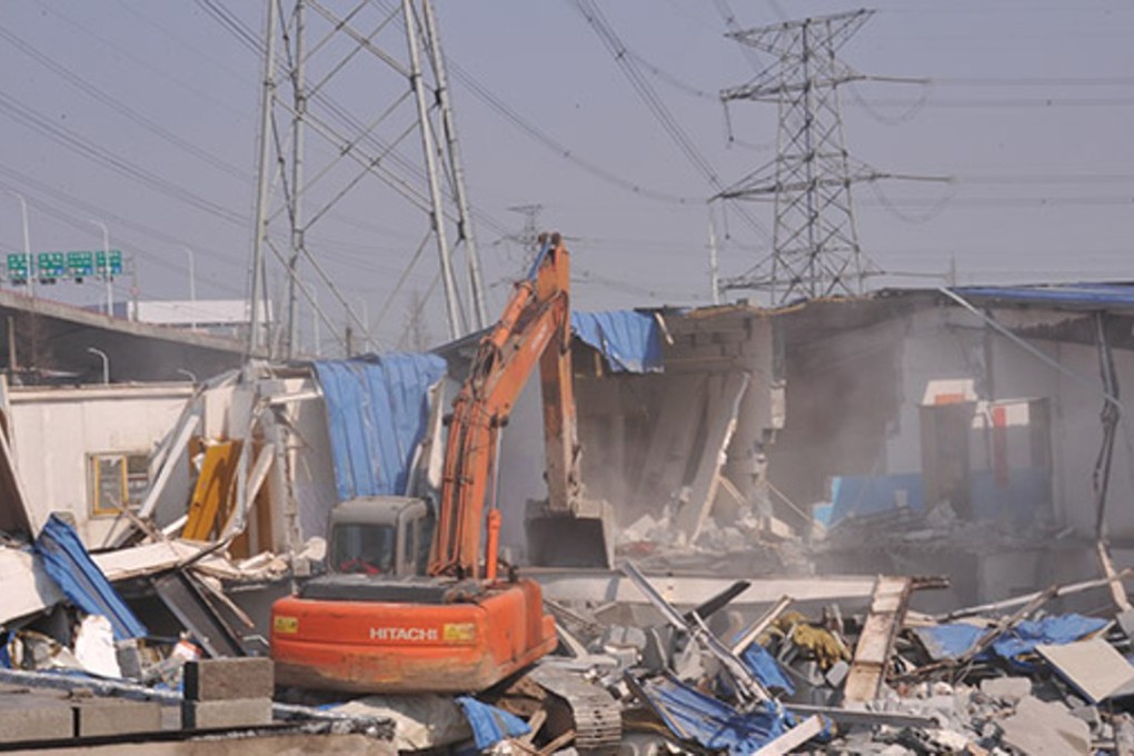 Bulldozers at work near the Disney theme park. Photo: SCMP Pictures