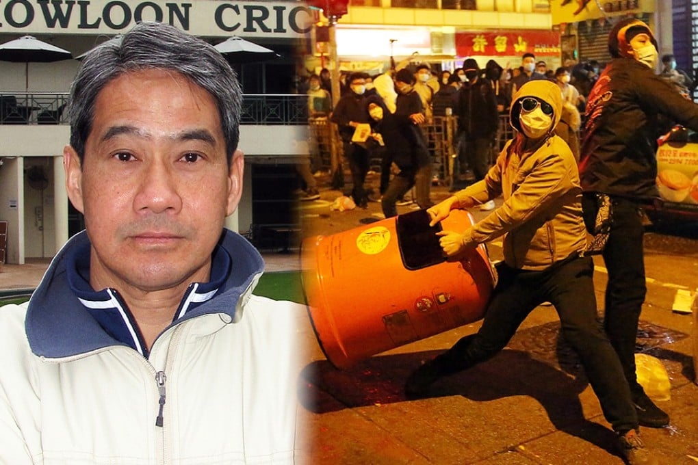 Former Hong Kong police commissioner Tang King-shing and violent scenes in the Mong Kok riot. Photos: SCMP Pictures