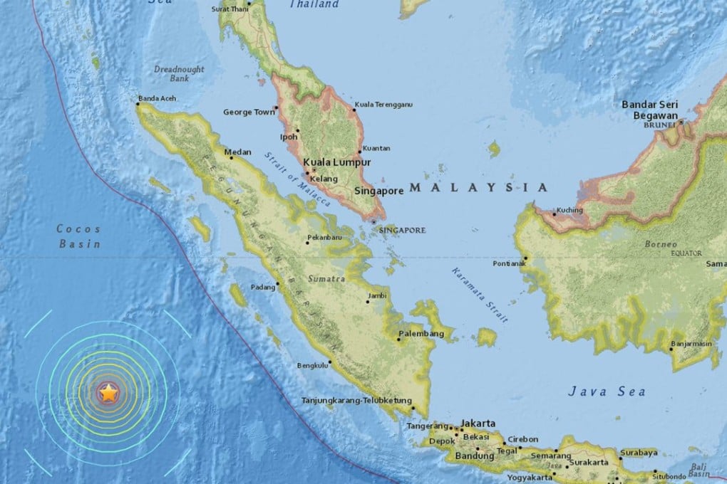 A screenshot of an interactive map provided by the US Geological Survey shows the location of the earthquake. Photo: EPA