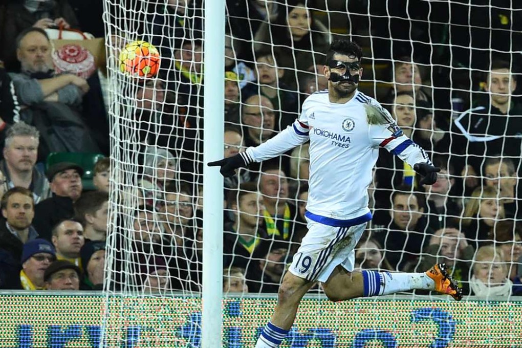 Chelsea's Diego Costa celebrates scoring their second goal. Photo: AFP