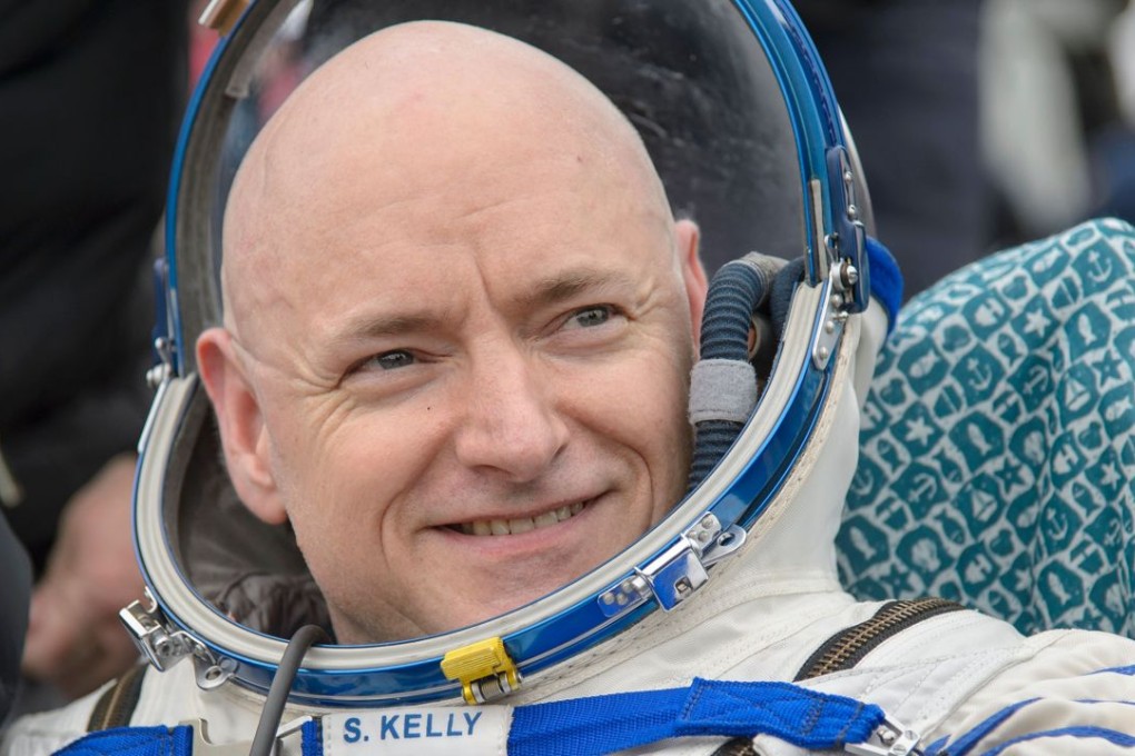 Expedition 46 Commander Scott Kelly of Nasa rests in a chair just minutes after he landed in Kazakhstan. Photo: AFP