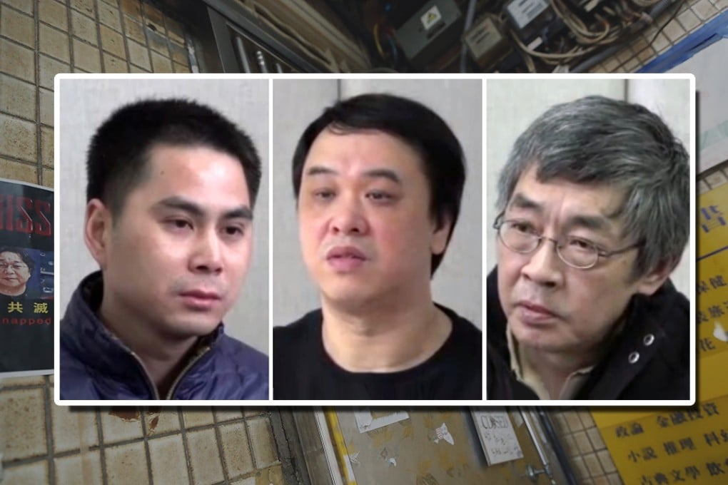 The three booksellers who may soon be released on bail, although it is not known if they will be able to return to Hong Kong. Photo: David Wong