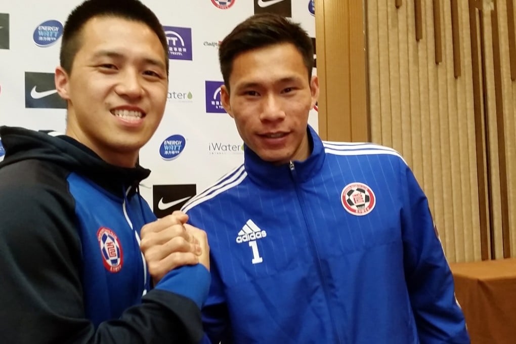 Eastern’s basketball captain Lee Ki (left) with the club’s soccer team captain Yapp Hung -fai at a media event to launch the new basketball team. Photo: SCMP Pictures
