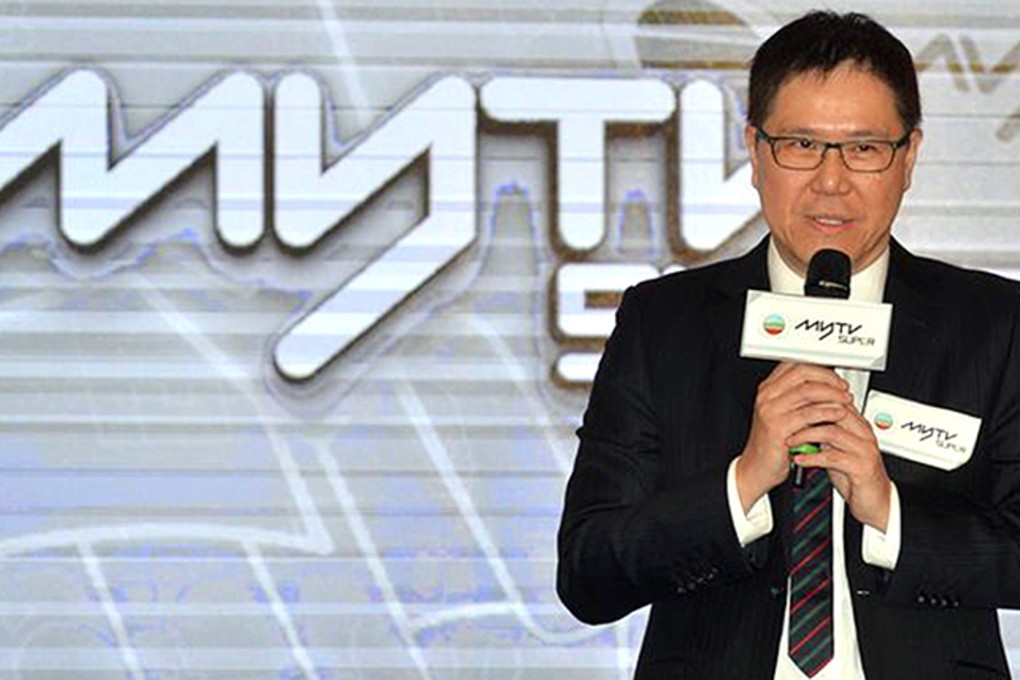 TVB general manager Cheng Sin-keung announces the partnership with HKBN to offer its new over-the-top platform myTV SUPER. Photo: SCMP Pictures