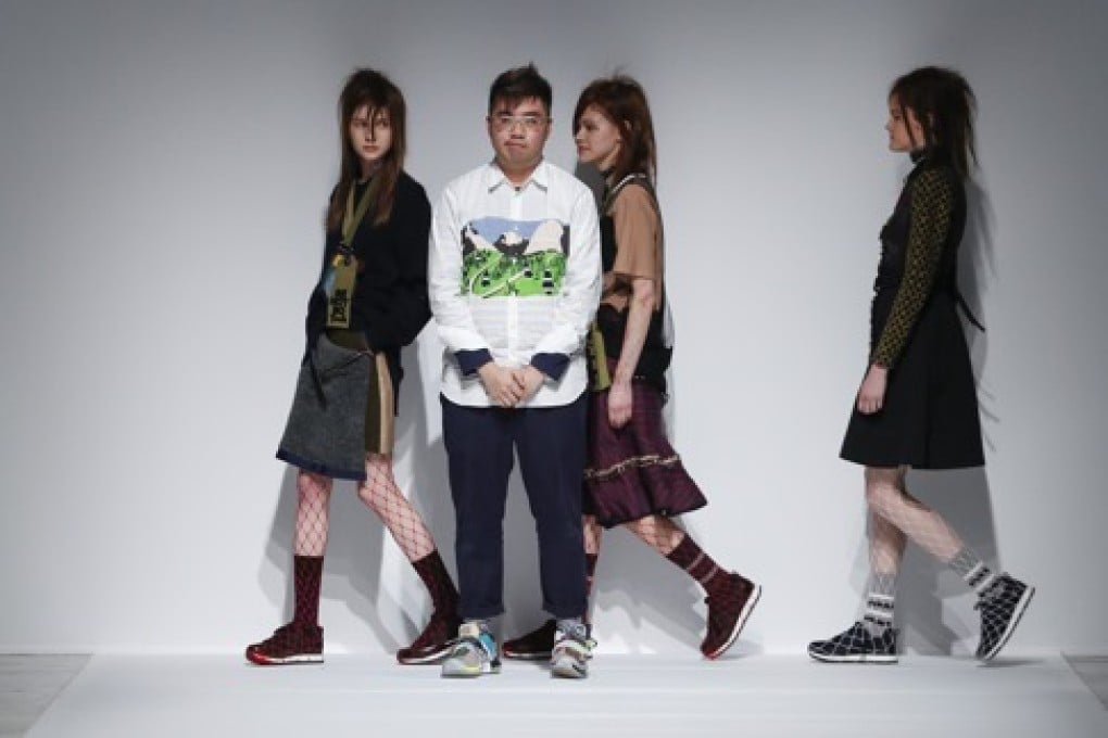 Designer Kenax Leung (second from left) with models at the Fashion Farm Foundation show in Paris Fashion Week. Photos: Nowfashion