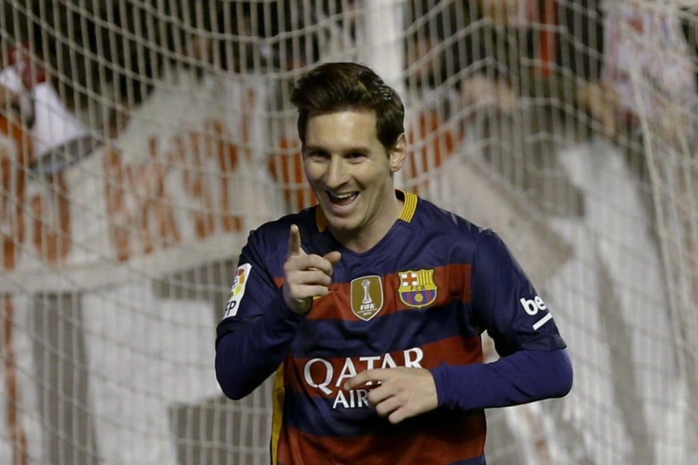 Lionel Messi scored at hat-trick for Barcelona on the day they set the record for 35 unbeaten matches. Photo: Reuters