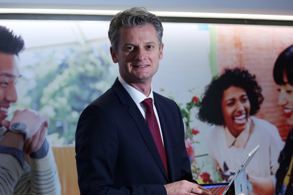 Ralph Haupter, Microsoft Greater China chairman and chief executive at Microsoft office at Cyberport. Photo: Nora Tam