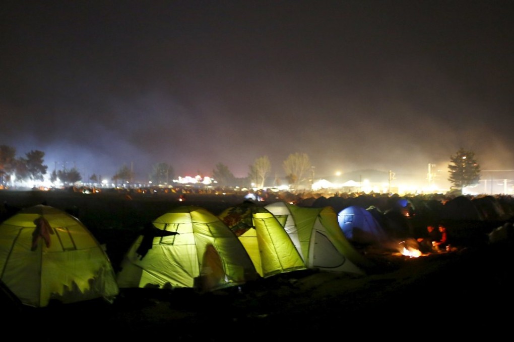 The growing refugee camp on the Greek-Macedonian border. Photo: Reuters