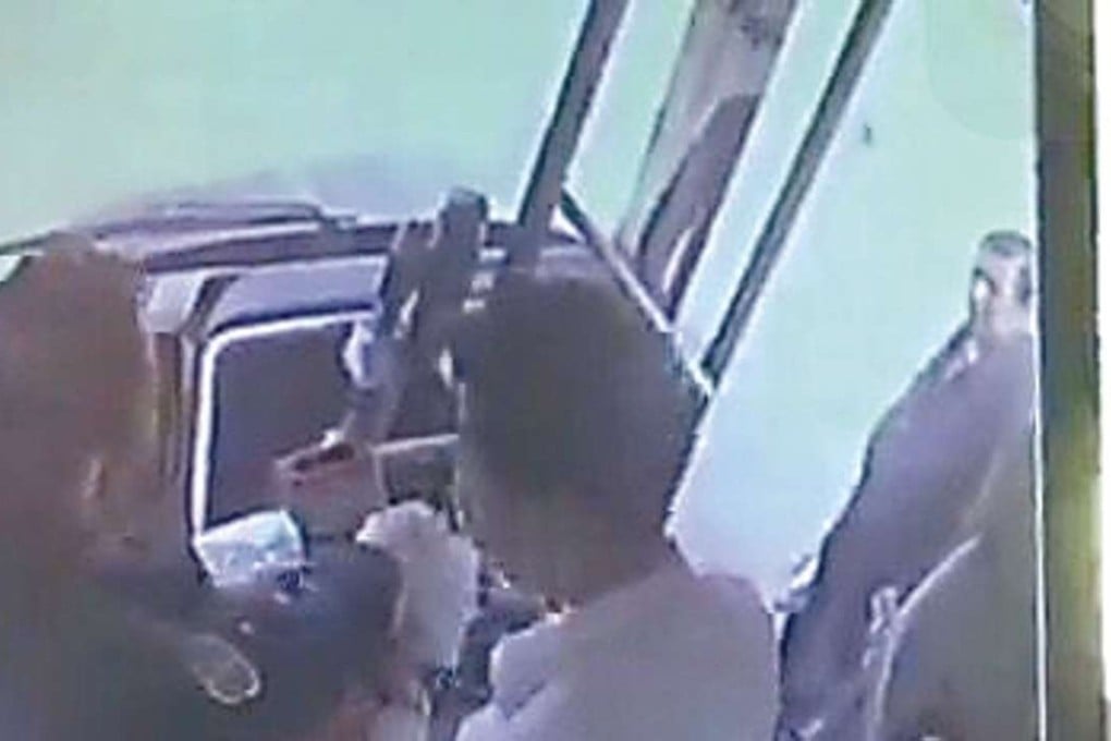 Surveillance footage of the row on the bus in Chongqing. Photo: SCMP Pictures