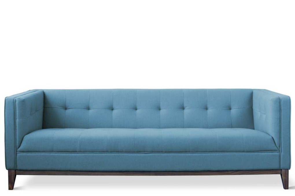 The Atwood sofa has a frame of sustainably sourced sycamore.