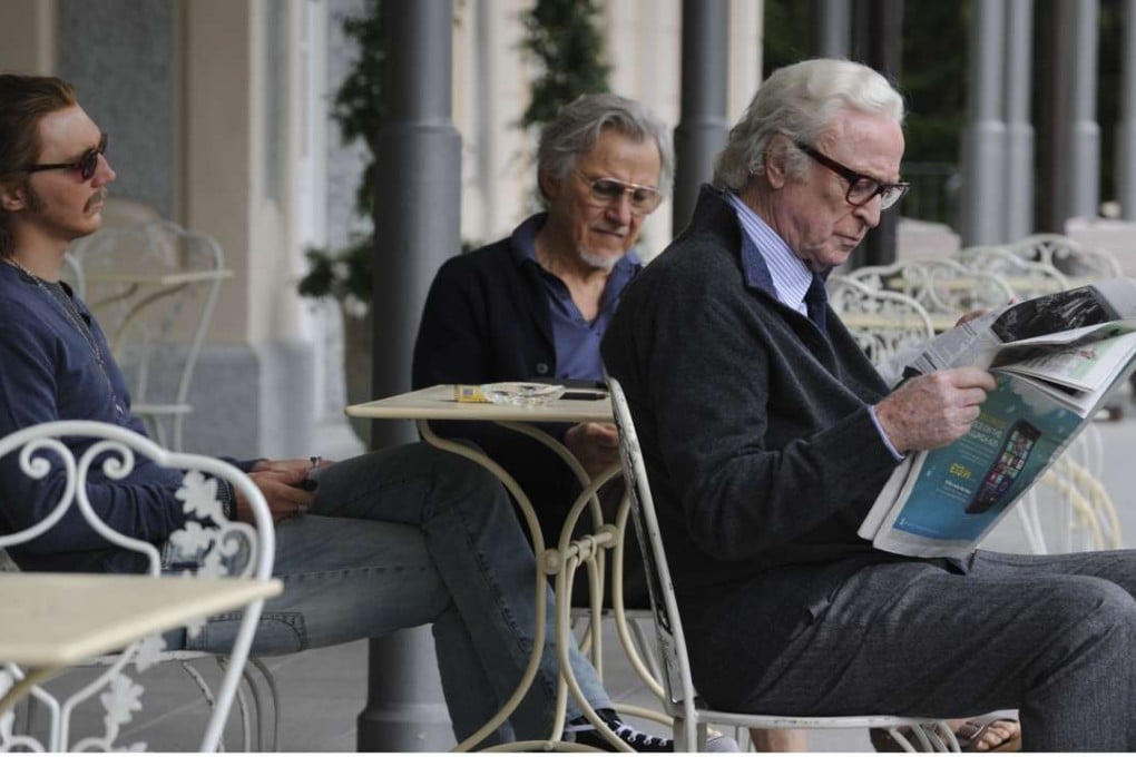 From left: Paul Dano, Harvey Keitel and Michael Caine in a still from Youth.