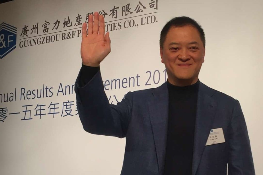 Guangzhou R&F Properties chairman Li Sze-lim at Friday’s results announcement. Photo: Summer Zhen