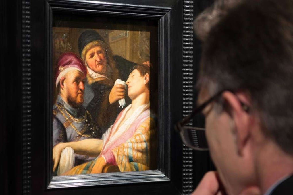 ”The Unconsious Patient” by Rembrandt van Rijn on display at a press preview in Maastricht, Netherlands, on Thursday. Photo: EPA