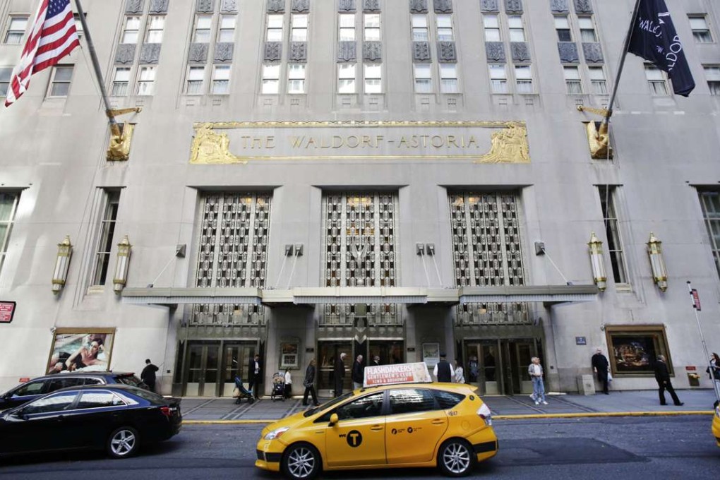 Beijing-based Anbang Insurance bought the Waldorf Astoria from Hilton Worldwide for US$1.95 billion in 2014. Photo: AP