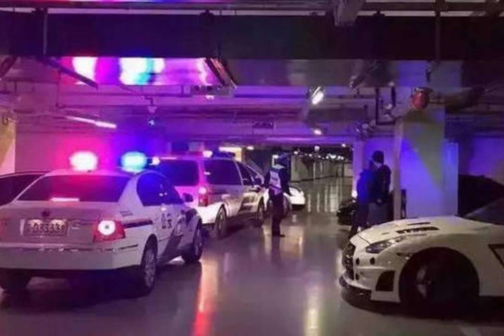 Beijing police raided the car park under the city’s largest shopping mall. Photo: ifeng.com