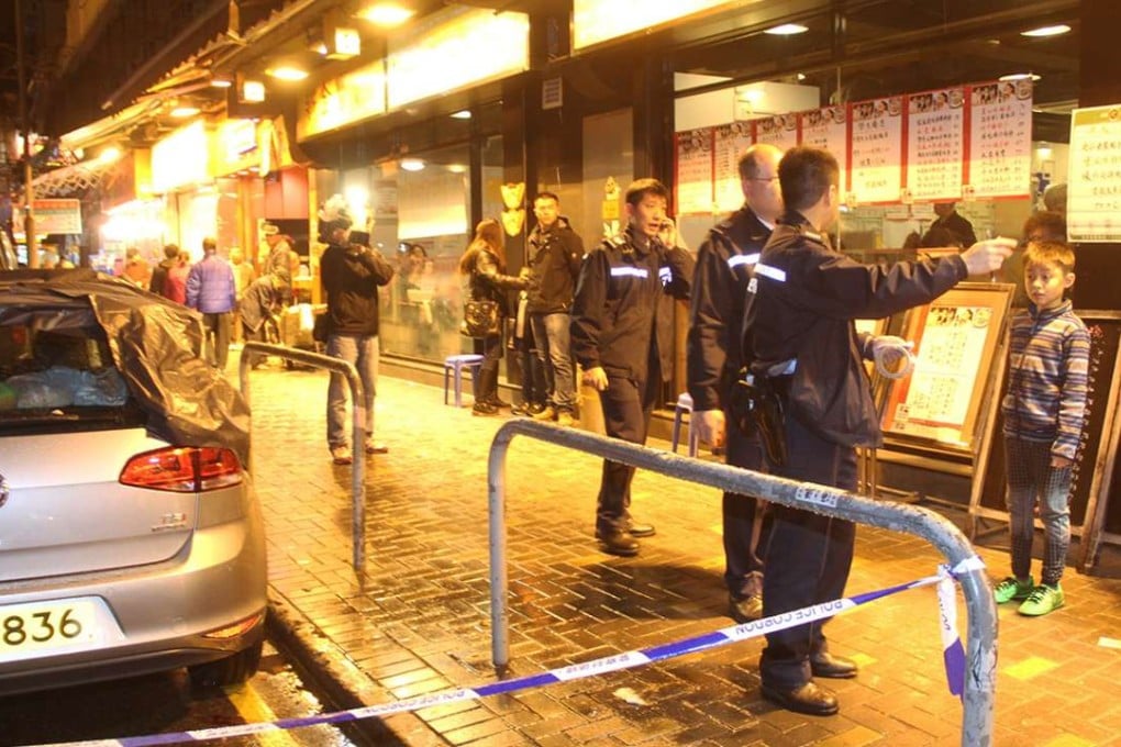 The boy tumbled from the third floor of the building in Kwai Chung onto this car. Photo: SCMP Pictures