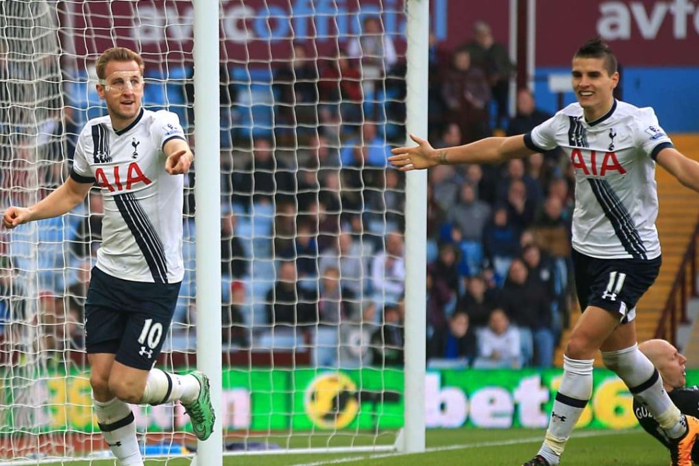 Harry Kane took his goal tally for the season to 22 with a double against hapless Aston Villa. Photo: AP